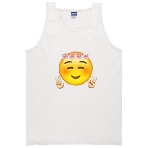 cute peace sign emoji tanktop