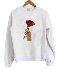 rose hand sweatshirt
