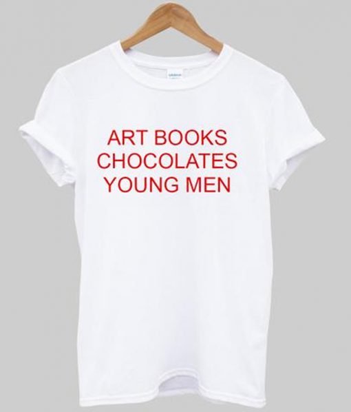 art books chocolates young men T shirt