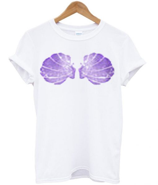 mermaid shell bra t-shirt