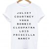 Great Loves Hers Juliet Courtney Yoko Couples T-shirt