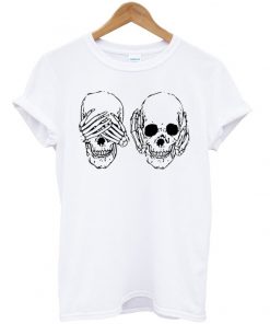 Hear see no evil skull T-shirt