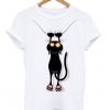 scratching black cat tshirt