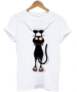 scratching black cat tshirt