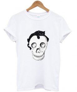 skeleton and cat t-shirt