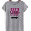 she's a social butterfly t-shirt