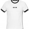 triple stars ringer t-shirt