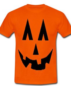 halloween pumpkin face orange tshirt