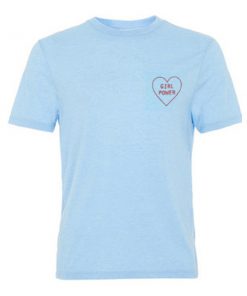 girl power pocket blue tshirt