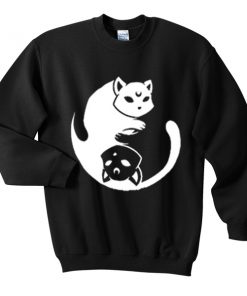 yin yang cat sweatshirt