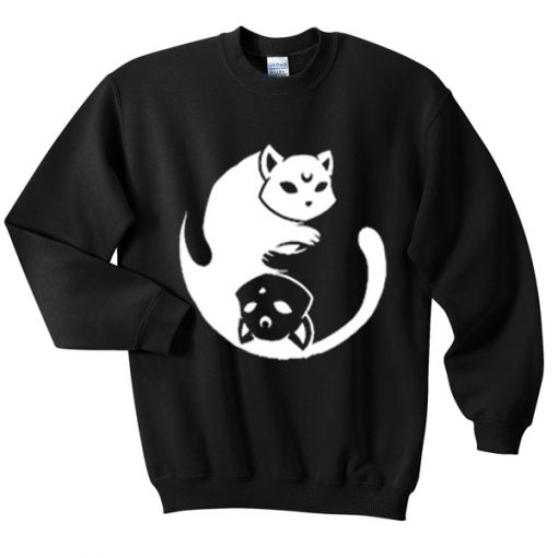 yin yang cat sweatshirt