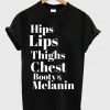 hips lips thighs chest booty & melanin t-shirt