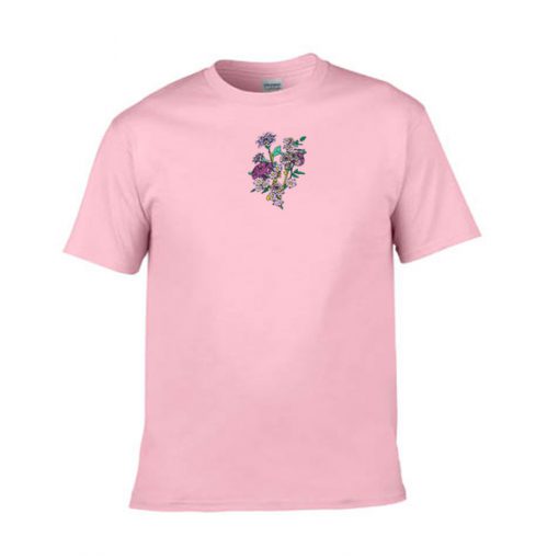 just take these flowers pink tshirt