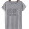 sinner font t-shirt