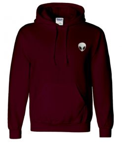 alien head maroon hoodie