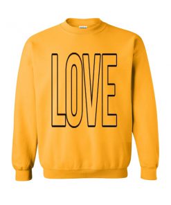love yellow sweatshirt