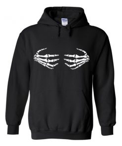 skeleton hands on boobs hoodie