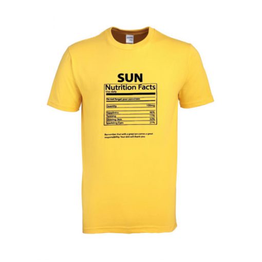 sun nutrition fact tshirt