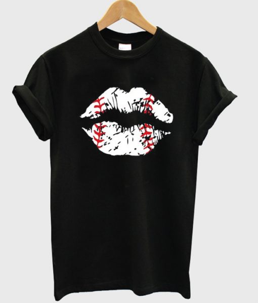 baseball lips t-shirt
