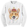 corgi with crown sweatshirt