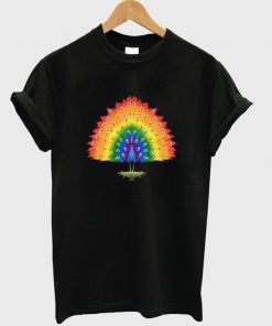 rainbow peacock t-shirt
