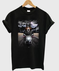 beagle dog on motorcycle t-shirt