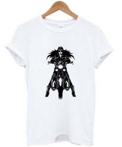 woman motorcycle biker t-shirt