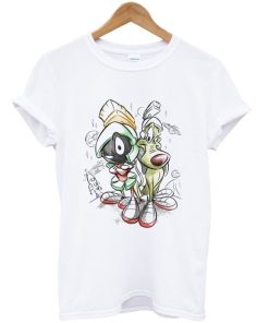 Marvin the Martian Cartoon with K-9 Baby Dog T-Shirt
