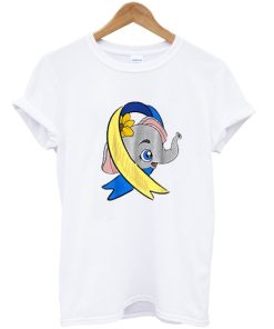Flower Ribbon Elephant With Down Syndrome T Shirt