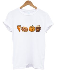 fall food Turkey pumpkin spice latte cinnamon corn cozy t-shirt