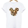 Mickey Mouse Head Leopard Print T shirt