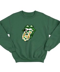 St Patrick Day Tongue Rolling Stones Sweatshirt